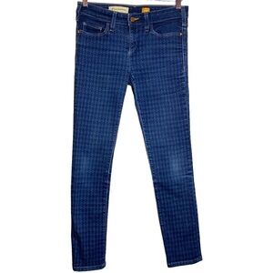 Pilcro and the Letterpress Anthro Houndstooth Print Serif Skinny Ankle Jeans 28
